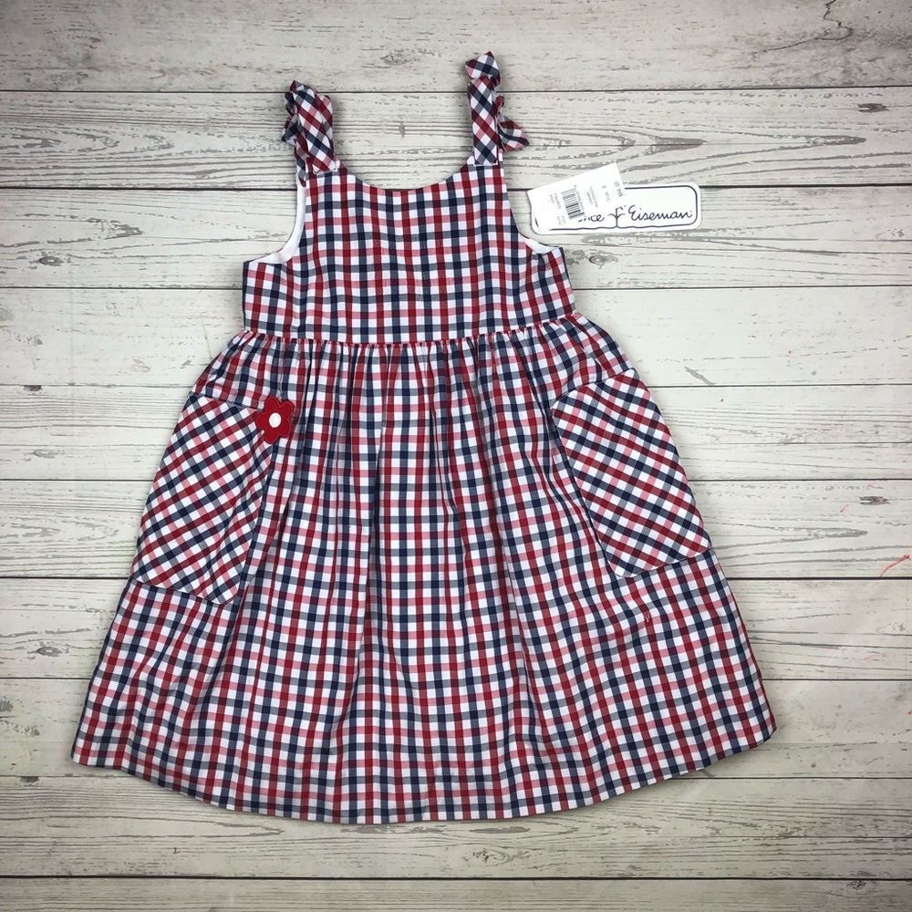 NWT Florence Eiseman Red & Blue Gingham Dress